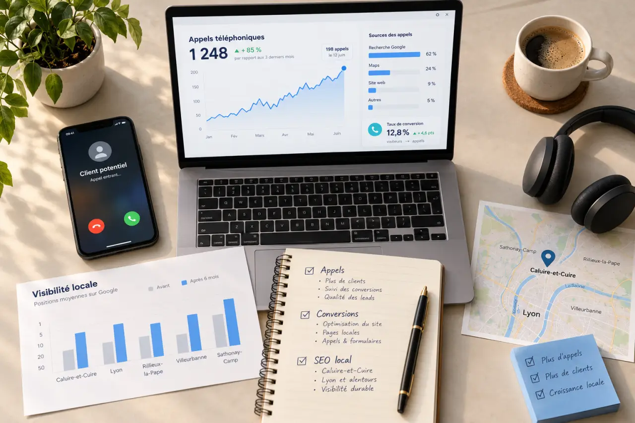 Une agence SEO à Caluire-et-Cuire doit mesurer les appels, pas seulement les positions