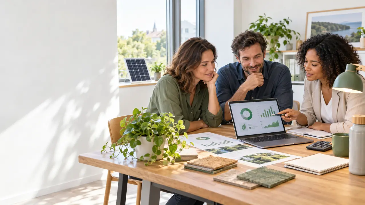 Équipe de PME travaillant sur une stratégie de transition écologique