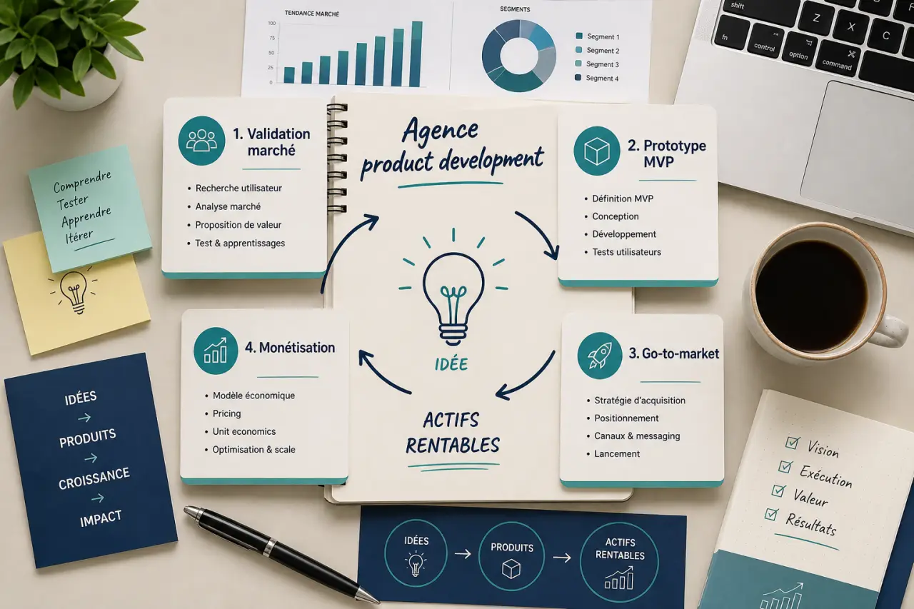 Agence product development : 4 leviers pour transformer vos idées en actifs rentables