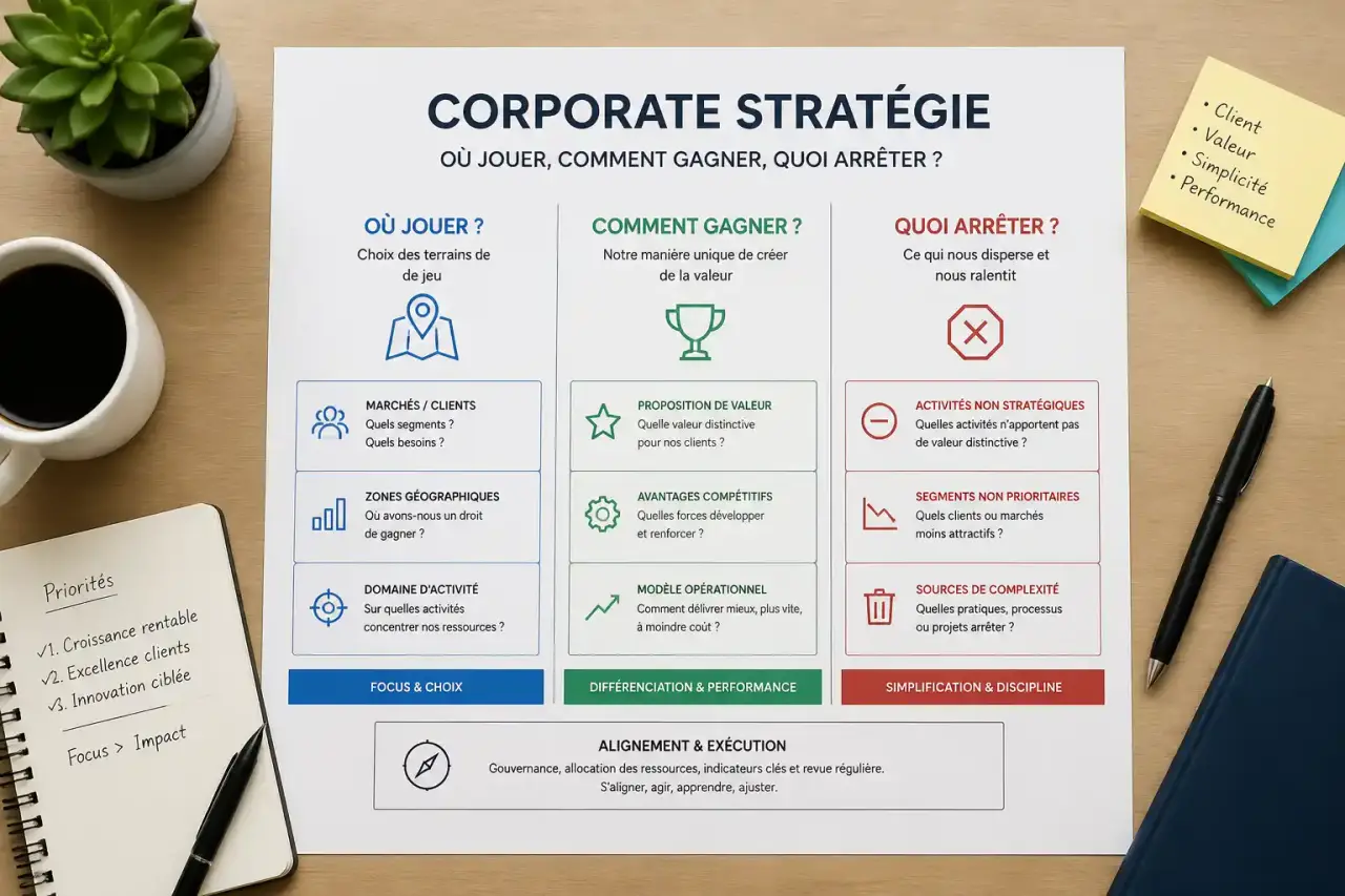 Corporate stratégie : où jouer, comment gagner, quoi arrêter ?