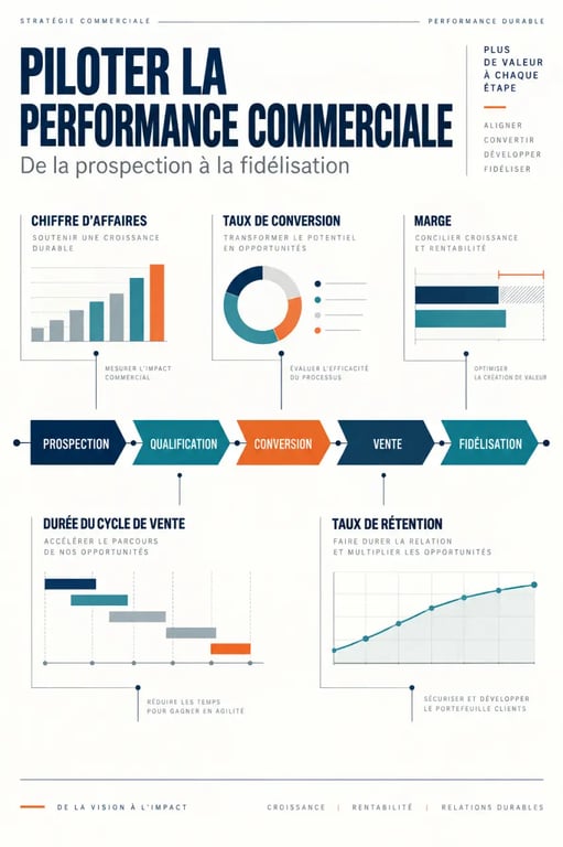 Direction commerciale : visualisation des principaux KPI du pilotage commercial