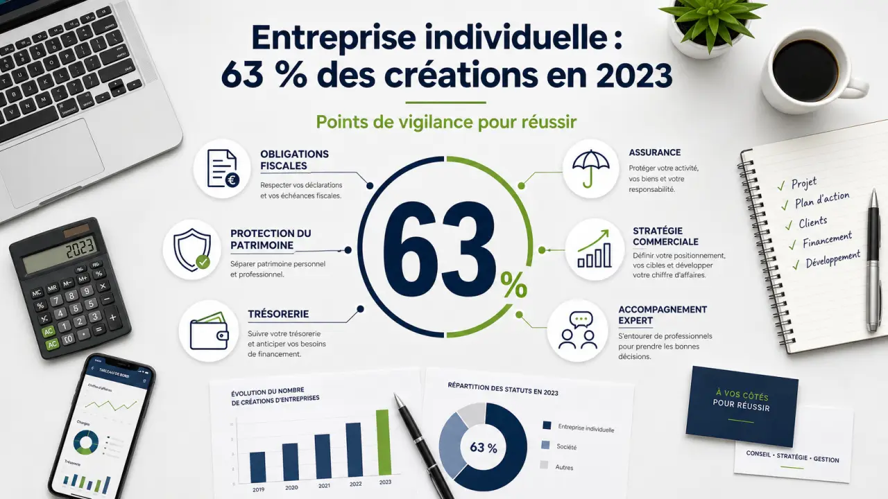 Entreprise individuelle : 63 % des créations en 2023 et les points de vigilance pour réussir