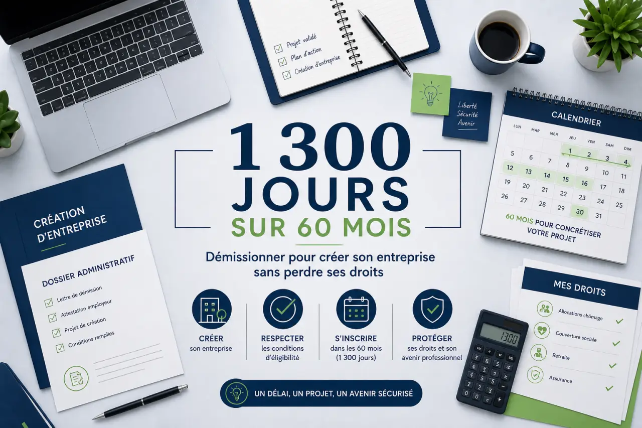 1 300 jours sur 60 mois : démissionner pour créer son entreprise sans perdre ses droits