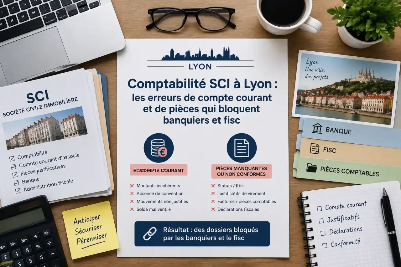 Comptabilité SCI à Lyon : les erreurs de compte courant et de pièces qui bloquent banquiers et fisc