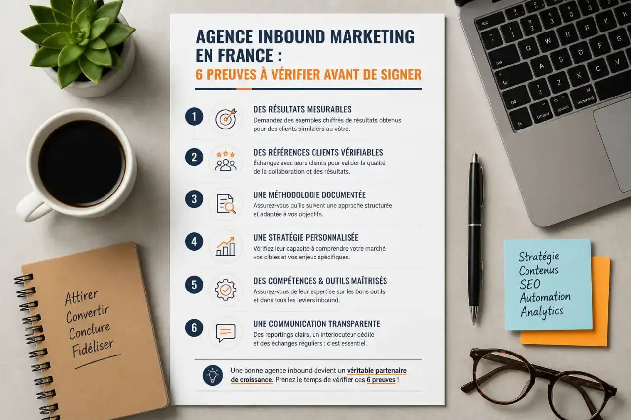 Agence inbound marketing en France : 6 preuves à vérifier avant de signer