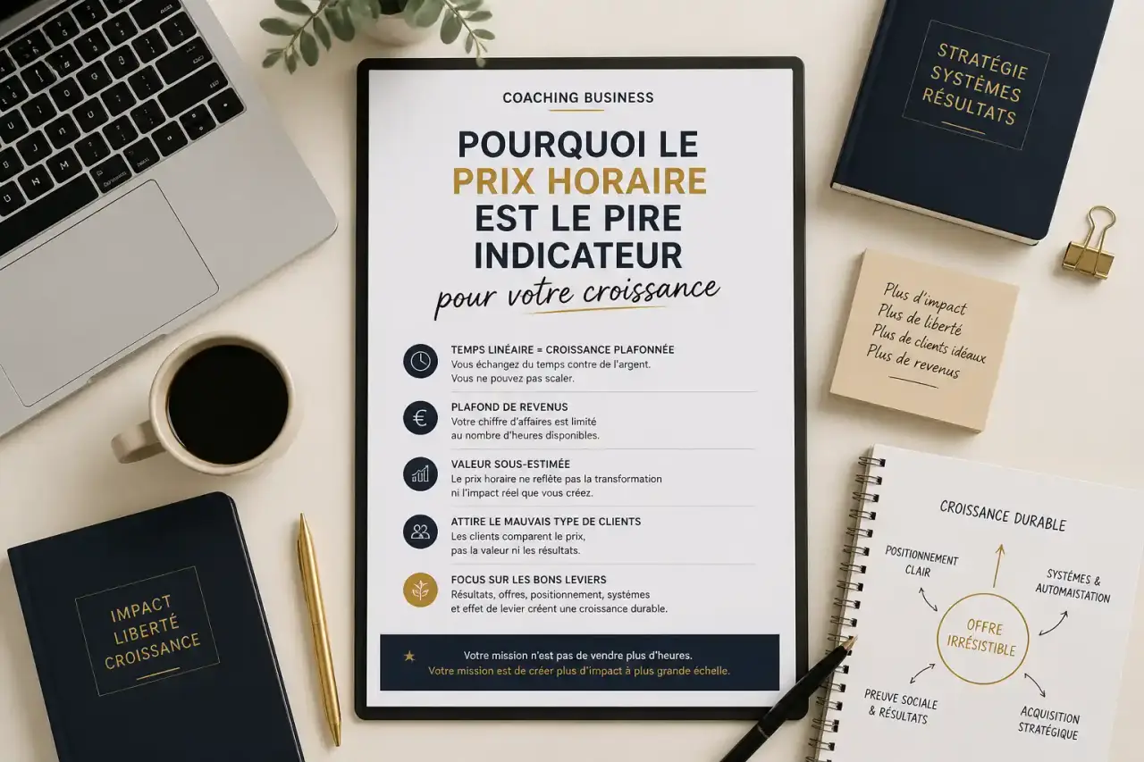 Coaching business : pourquoi le prix horaire est le pire indicateur pour votre croissance