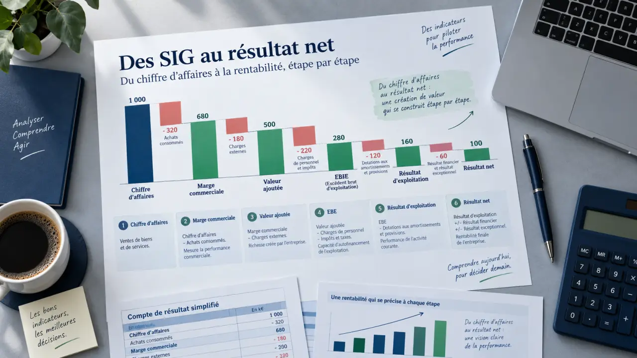 Les SIG en comptabilité expliquent la rentabilité, du chiffre d’affaires au résultat net