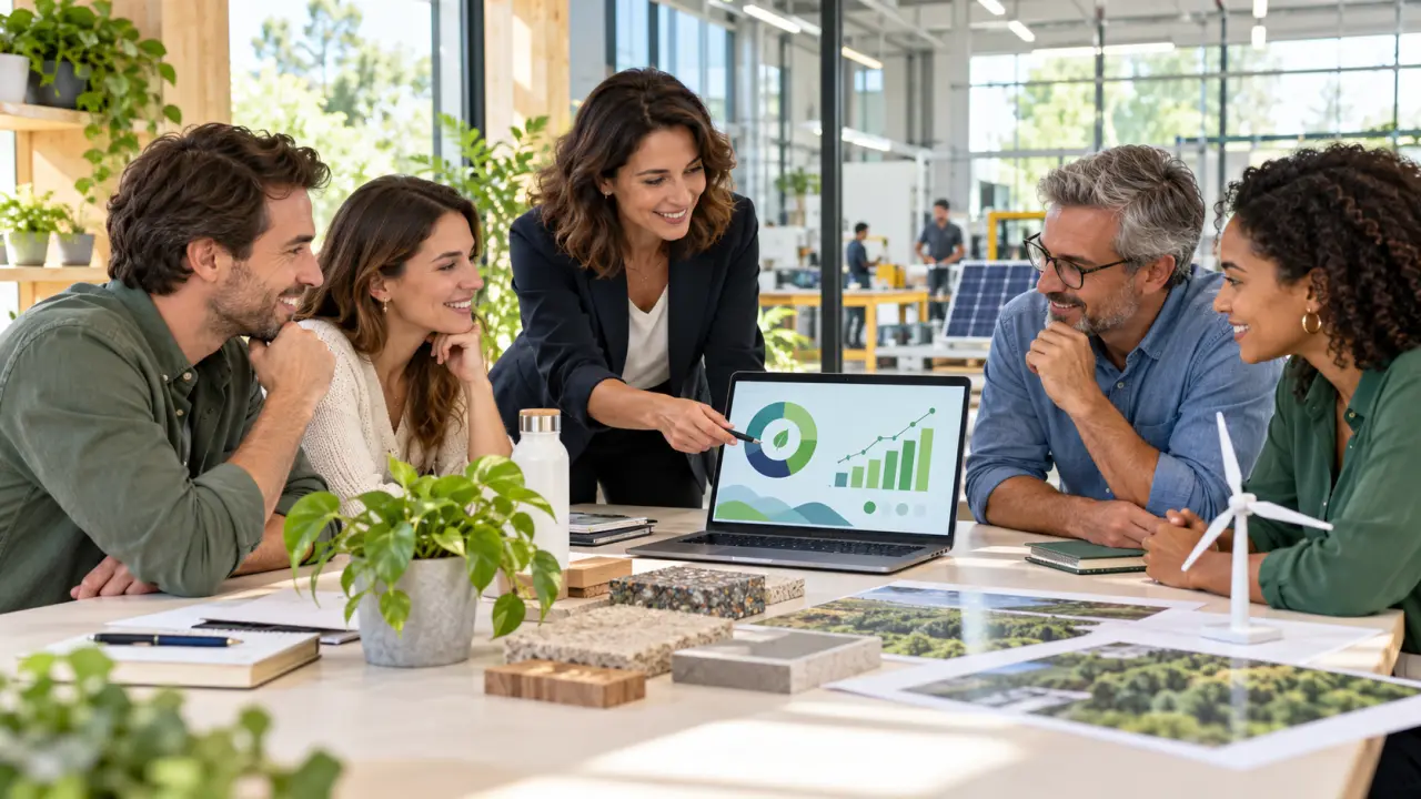 Équipe de PME réunie autour d'un projet de transition écologique
